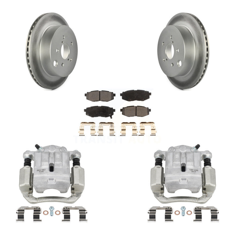 Rear Disc Brake Caliper Coat Rotors & Ceramic Pad Kit For 2014-2018 Subaru Forester 2.0L KCG-100191T