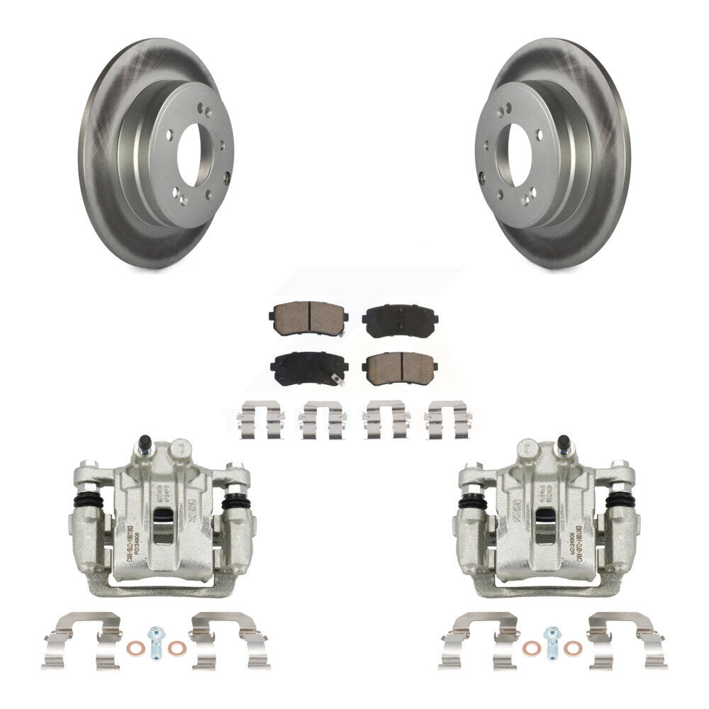 Rear Disc Brake Caliper Coated Rotors And Ceramic Pads Kit For Hyundai Sonata Kia Optima KCG-100192C