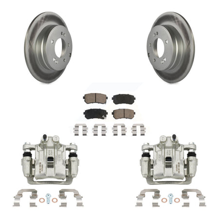 Rear Disc Brake Caliper Coated Rotors And Ceramic Pads Kit For Hyundai Sonata Kia Optima KCG-100192C