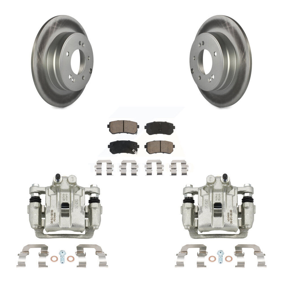 Rear Disc Brake Caliper Coated Rotors And Ceramic Pads Kit For Hyundai Sonata Kia Optima KCG-100192C