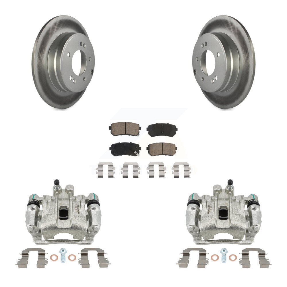 Rear Disc Brake Caliper Coated Rotors And Ceramic Pads Kit For Hyundai Sonata Kia Optima KCG-100193C