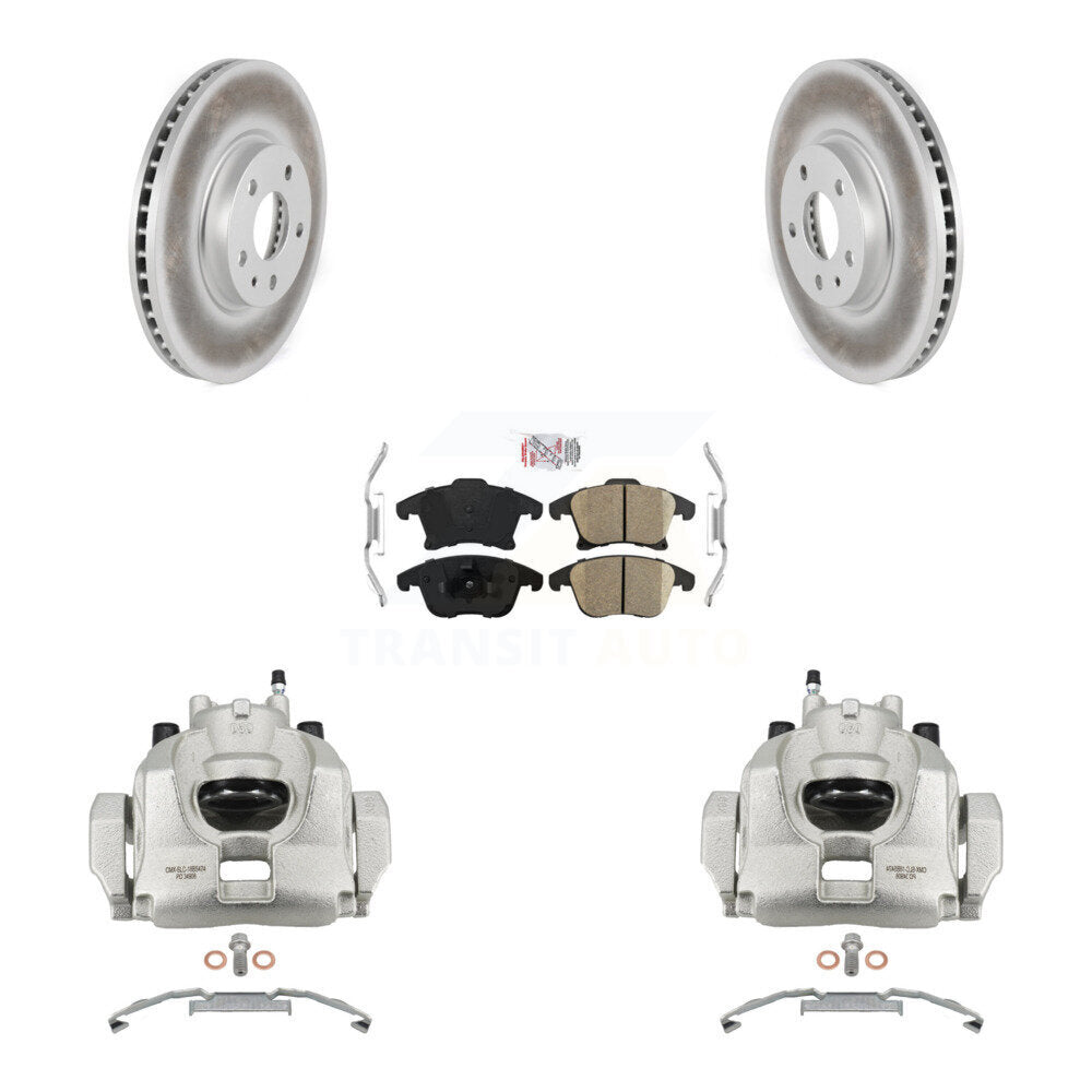 Front Disc Brake Caliper Coated Rotors And Ceramic Pads Kit For Ford Fusion Lincoln MKZ KCG-100193N