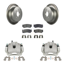 Rear Disc Brake Caliper Coated Rotors And Ceramic Pads Kit For 2007-2009 Hyundai Santa Fe KCG-100193T