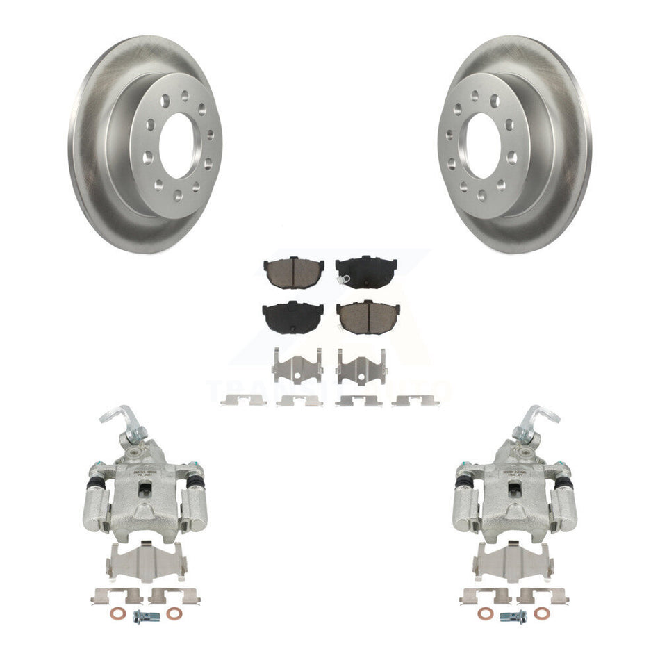 Rear Disc Brake Caliper Coated Rotors And Ceramic Pads Kit For Hyundai Tiburon KCG-100194C