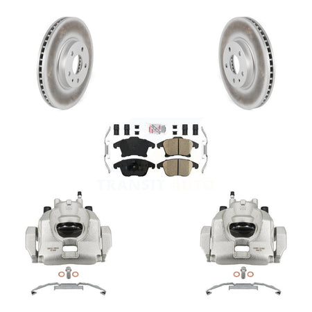 Front Disc Brake Caliper Coated Rotors And Ceramic Pads Kit For Ford Fusion Lincoln MKZ KCG-100194N