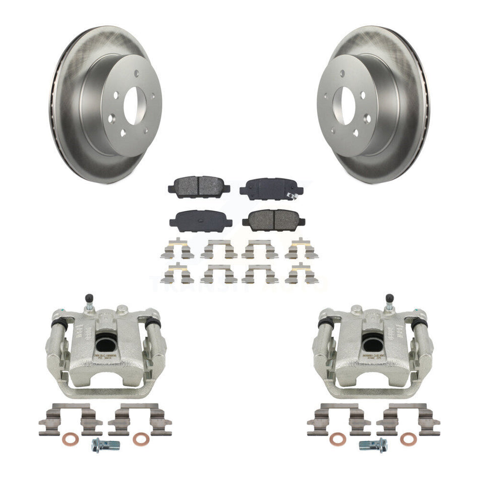 Rear Disc Brake Caliper Coated Rotors And Semi-Metallic Pads Kit For Nissan Rogue Sport LEAF KCG-100194S