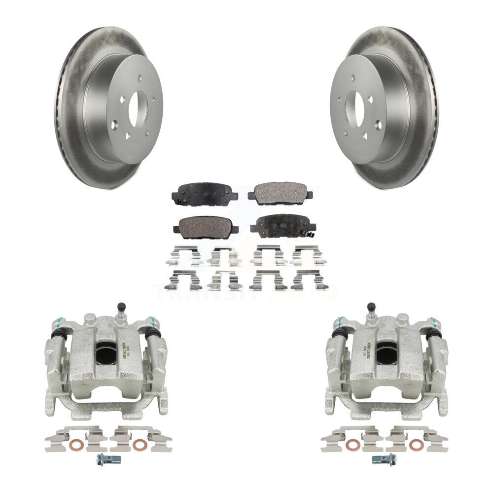 Rear Disc Brake Caliper Coated Rotors And Ceramic Pads Kit For Nissan Murano INFINITI Pathfinder QX60 Q50 Quest JX35 M37 Q60 Q70 Q70L M56 M35h KCG-100194T by Transit Auto