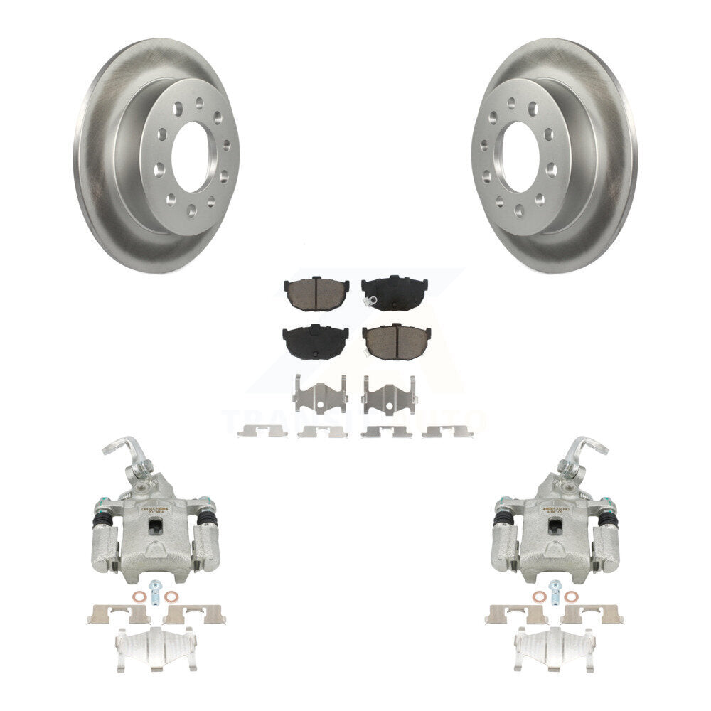 Rear Disc Brake Caliper Coated Rotors And Ceramic Pads Kit For Hyundai Tiburon KCG-100195C by Transit Auto