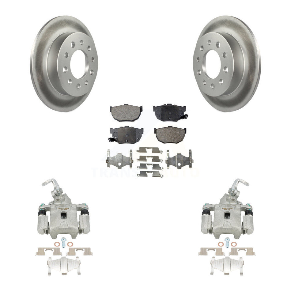 Rear Disc Brake Caliper Coated Rotors And Semi-Metallic Pads Kit For Hyundai Tiburon KCG-100195P