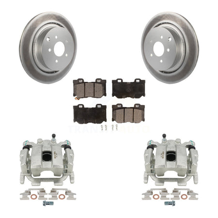 Rear Disc Brake Caliper Coated Rotors And Ceramic Pads Kit For INFINITI Q70 M56 With Sport Package KCG-100195T by Transit Auto