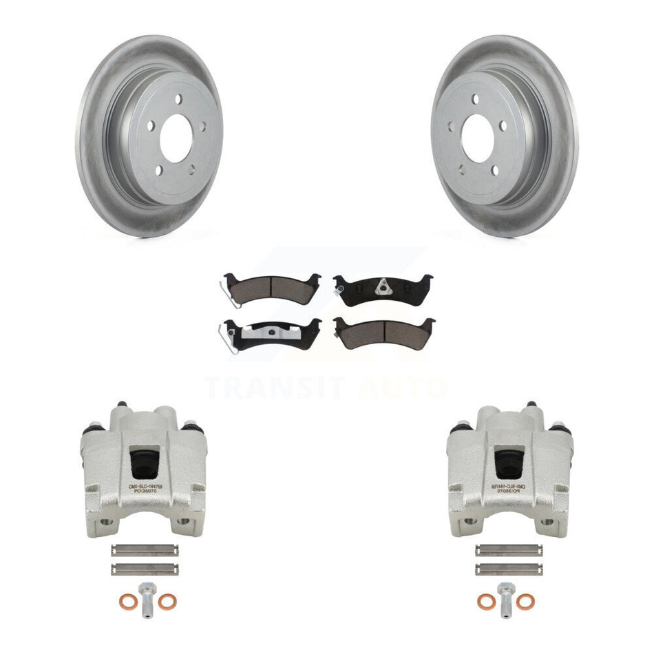 Rear Disc Brake Caliper Coated Rotors And Ceramic Pads Kit For Ford Explorer Sport Trac KCG-100196C