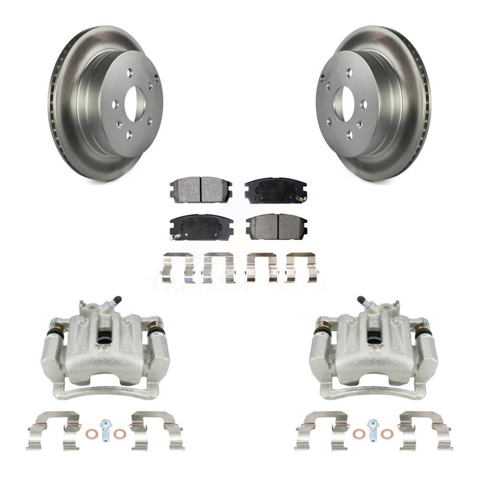 Rear Brake Caliper Coat Rotors & Semi-Metallic Pad Kit For Chevrolet Equinox GMC Terrain KCG-100197P