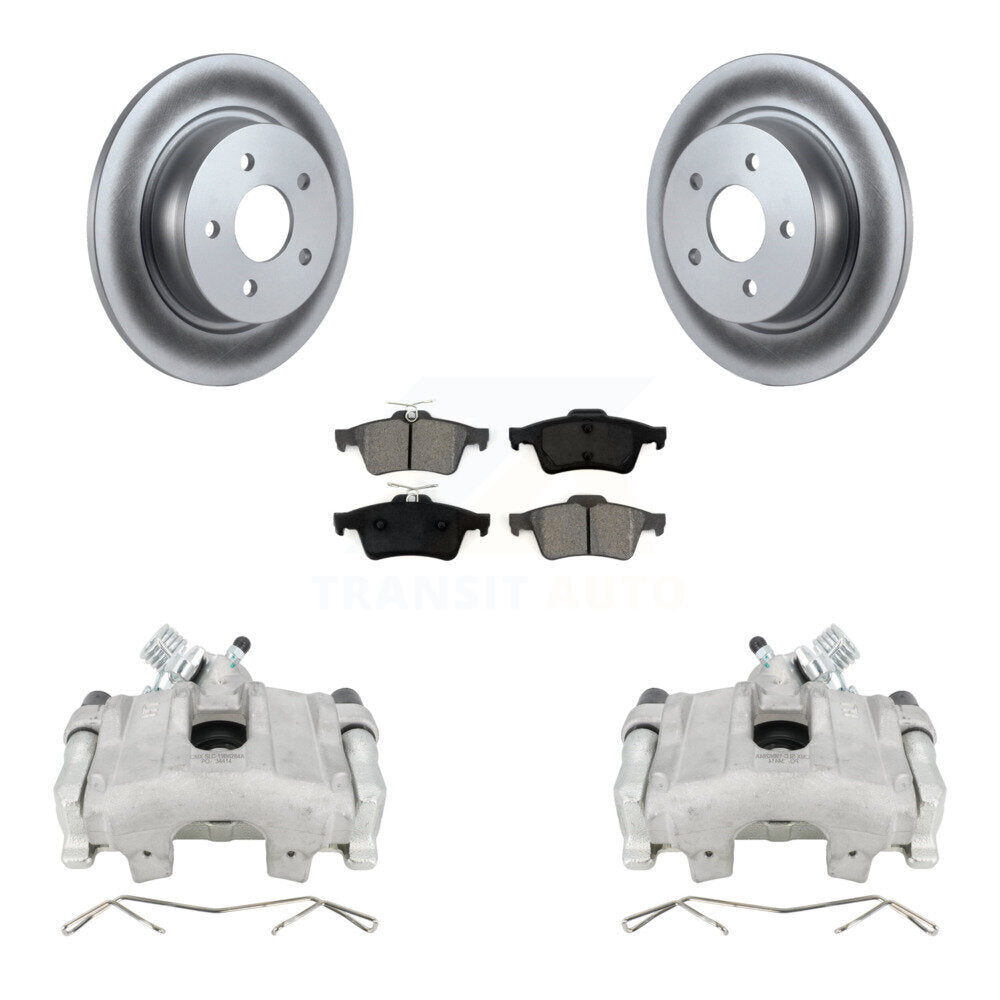 Rear Disc Brake Caliper Coated Rotors And Semi-Metallic Pads Kit For Ford Escape C-Max KCG-100197S