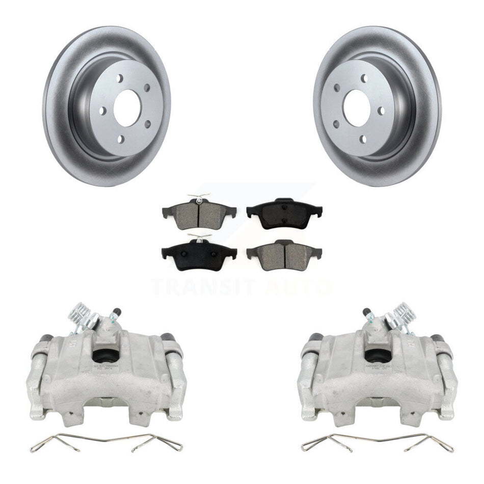 Rear Disc Brake Caliper Coated Rotors And Semi-Metallic Pads Kit For Ford Escape C-Max KCG-100197S