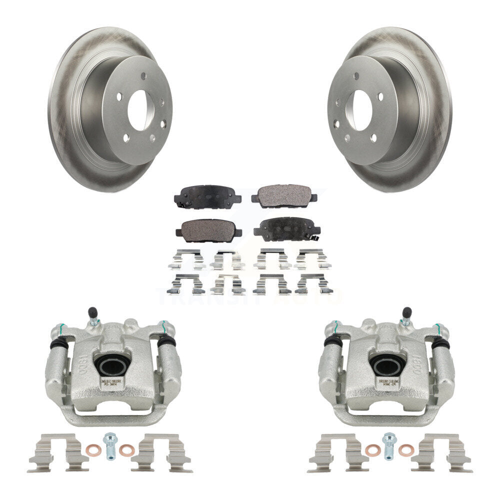 Rear Disc Brake Caliper Coated Rotors And Ceramic Pads Kit For Nissan Sentra Juke KCG-100197T