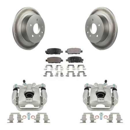 Rear Disc Brake Caliper Coated Rotors And Ceramic Pads Kit For Nissan Sentra Juke KCG-100197T