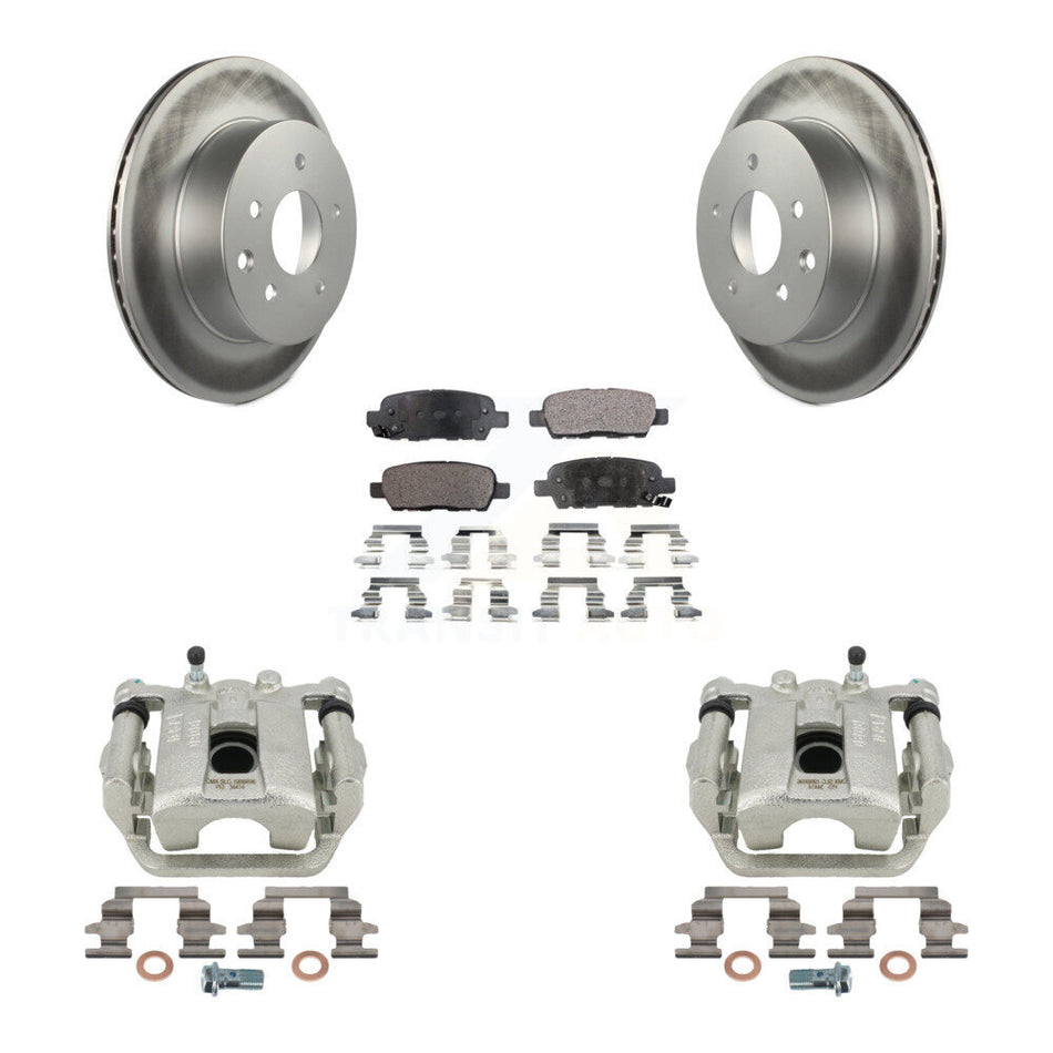 Rear Disc Brake Caliper Coated Rotors And Ceramic Pads Kit For Nissan Rogue Sport LEAF KCG-100198T by Transit Auto