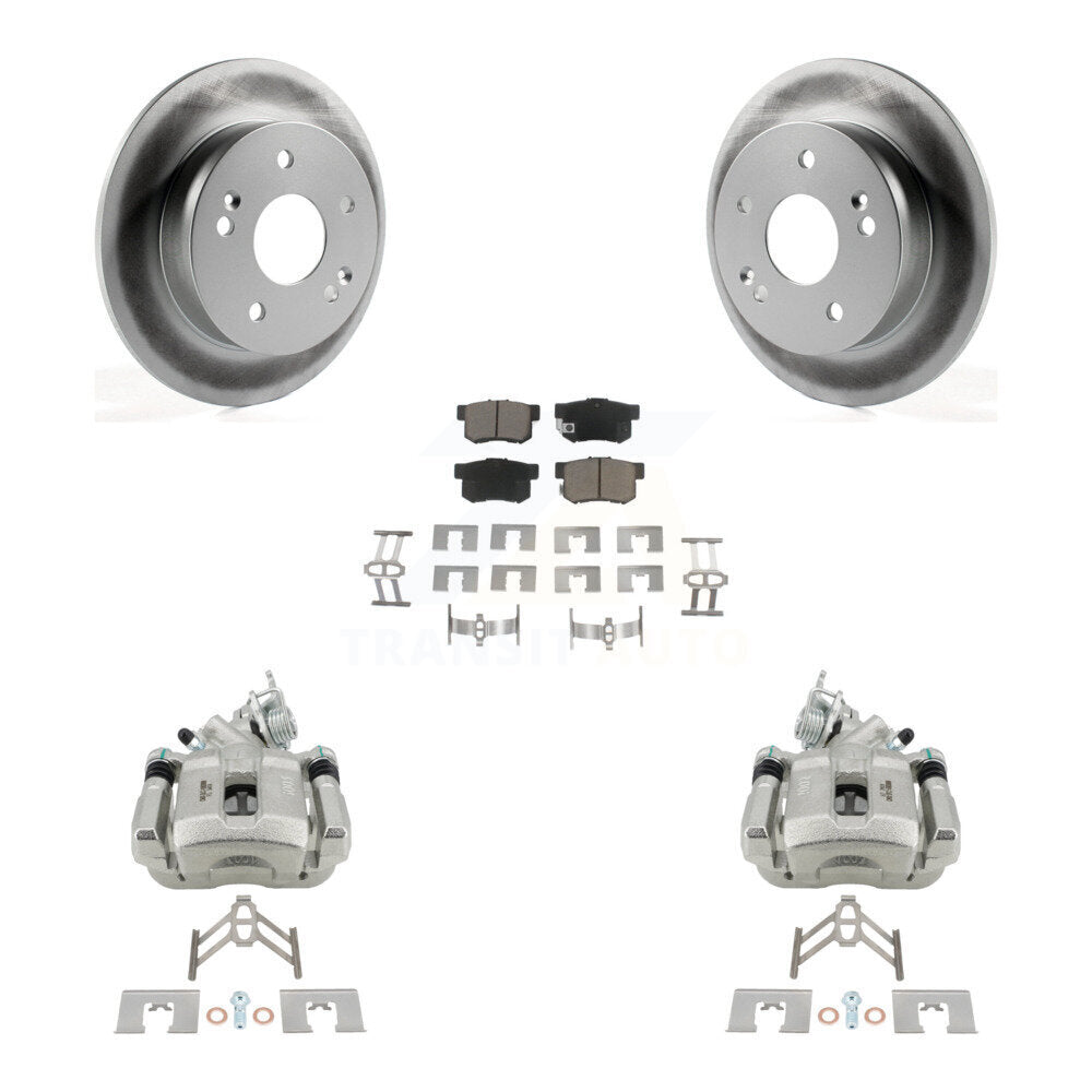 Rear Disc Brake Caliper Coated Rotor And Ceramic Pad Kit For 1998-2002 Honda Accord 3.0L KCG-100200C