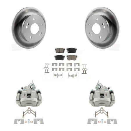 Rear Disc Brake Caliper Coated Rotor And Ceramic Pad Kit For 1998-2002 Honda Accord 3.0L KCG-100200C