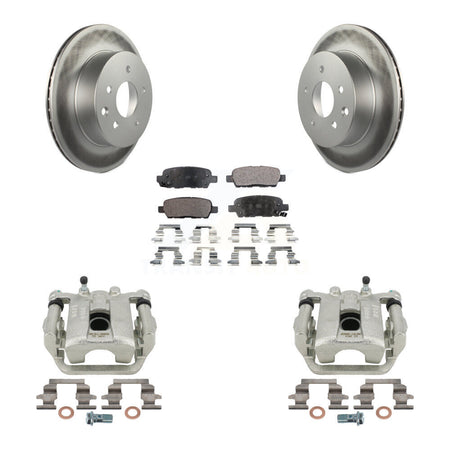 Rear Disc Brake Caliper Coated Rotors And Semi-Metallic Pads Kit For Nissan Rogue Sport LEAF KCG-100200P by Transit Auto