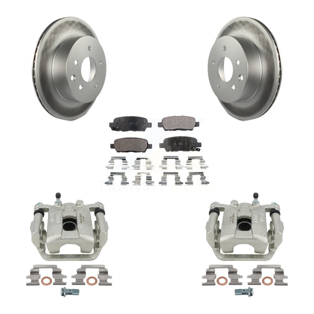 Rear Disc Brake Caliper Coated Rotors And Ceramic Pads Kit For Nissan Rogue Select X-Trail KCG-100200T by Transit Auto