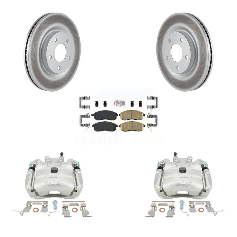 Front Disc Brake Caliper Coated Rotors And Ceramic Pads Kit For Nissan Juke KCG-100202N