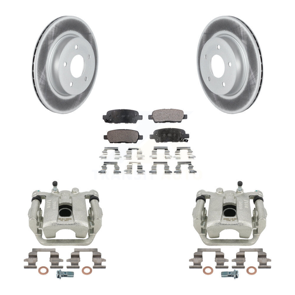 Rear Disc Brake Caliper Coated Rotors And Semi-Metallic Pads Kit For Nissan Rogue Sport LEAF KCG-100202P by Transit Auto