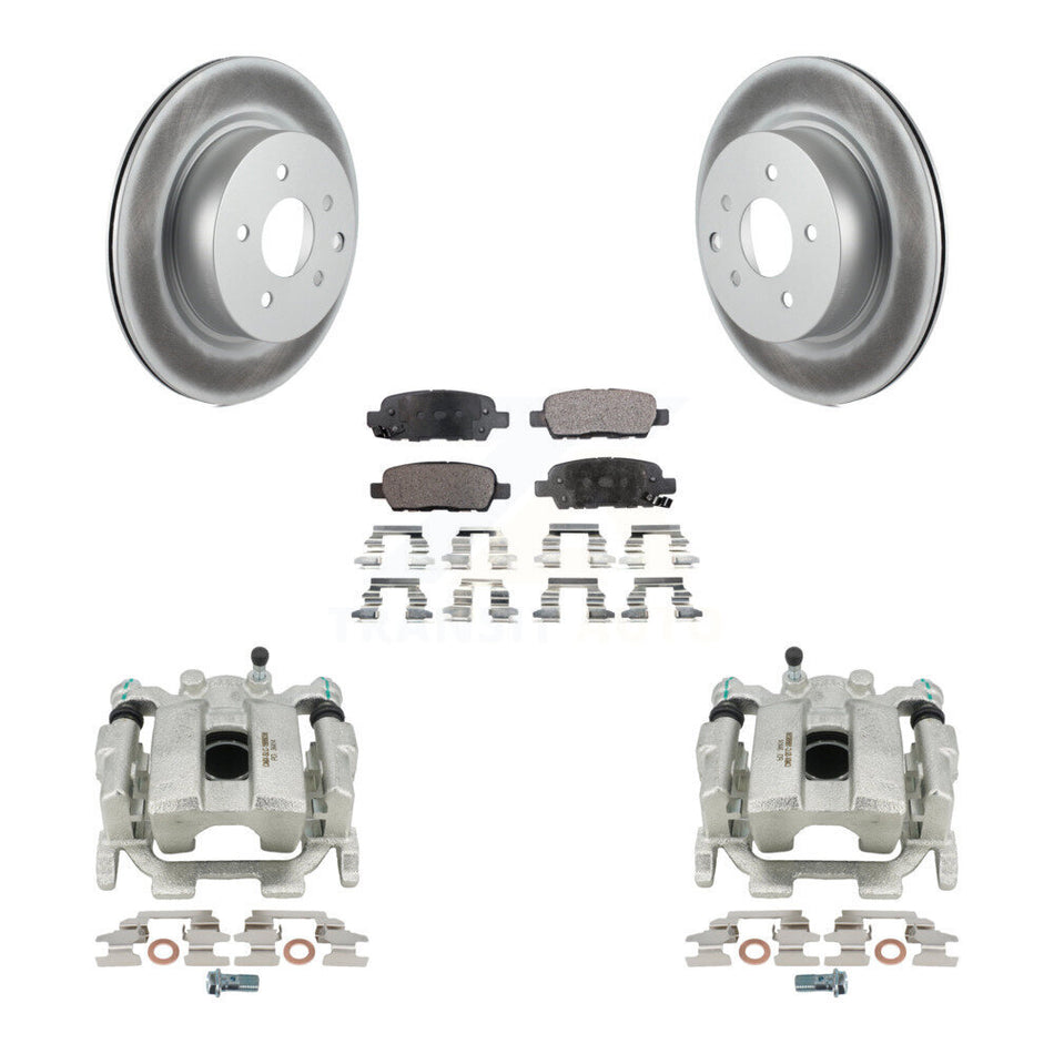 Rear Disc Brake Caliper Coated Rotors And Ceramic Pads Kit For INFINITI G37 Nissan 370Z G25 Q40 M35 M45 KCG-100202T