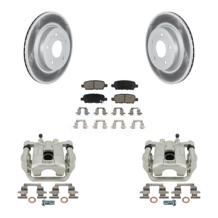 Rear Disc Brake Caliper Coated Rotors And Ceramic Pads Kit For Nissan Rogue Sport LEAF KCG-100203C by Transit Auto