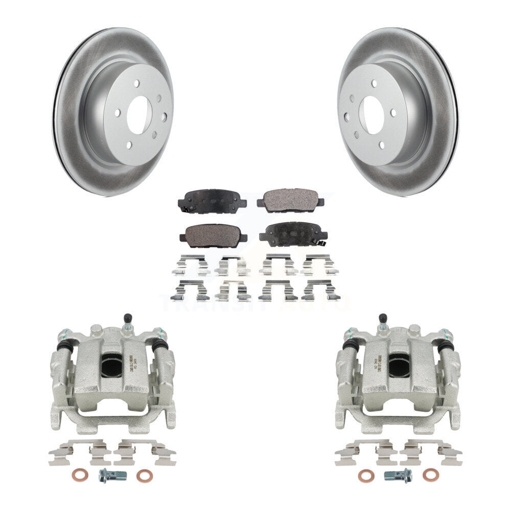 Rear Disc Brake Caliper Coated Rotors And Ceramic Pads Kit For INFINITI QX50 EX35 EX37 KCG-100203T by Transit Auto