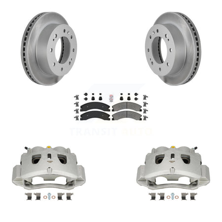 Front Brake Caliper Coat Rotors & Semi-Metallic Pad Kit For GMC Chevrolet Sierra 2500 HD KCG-100204N