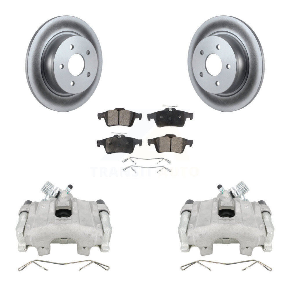 Rear Disc Brake Caliper Coated Rotors And Semi-Metallic Pads Kit For Ford Escape C-Max KCG-100204P