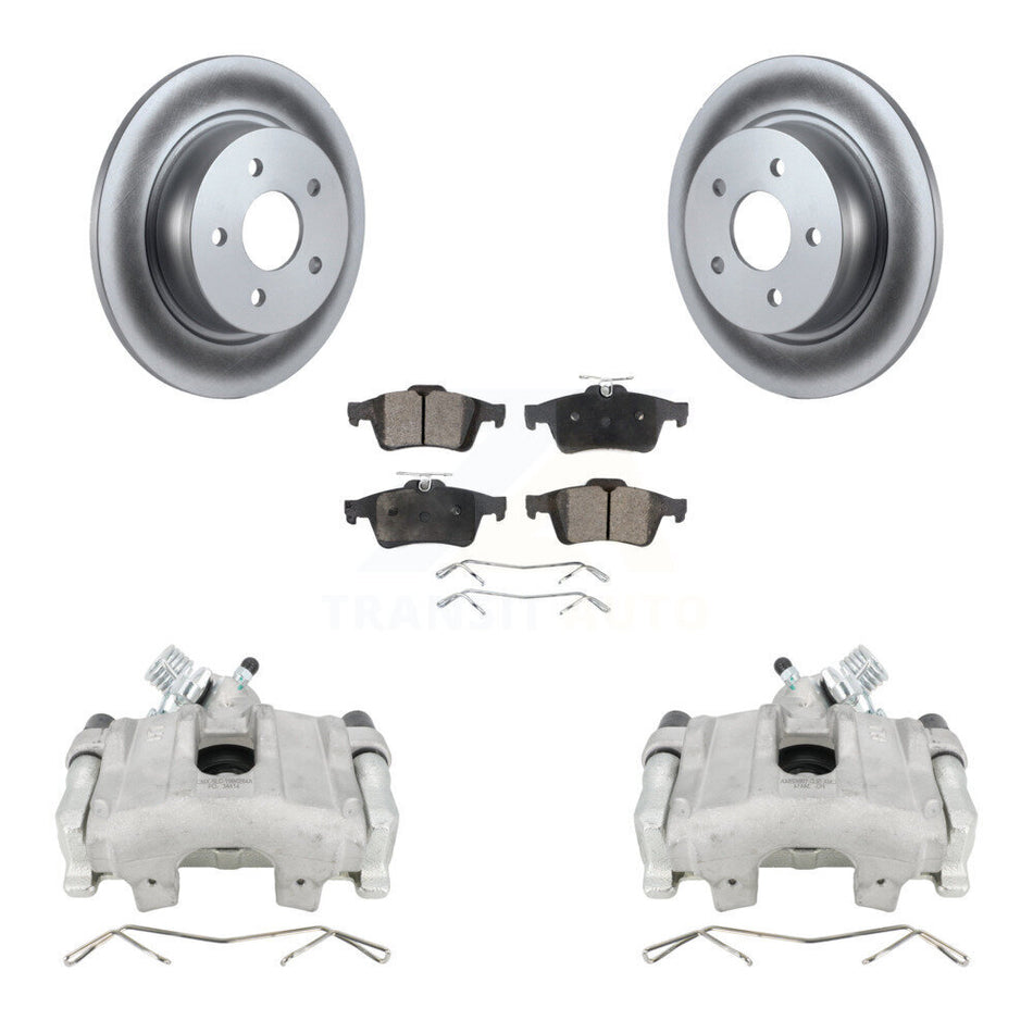 Rear Disc Brake Caliper Coated Rotors And Semi-Metallic Pads Kit For Ford Escape C-Max KCG-100204P