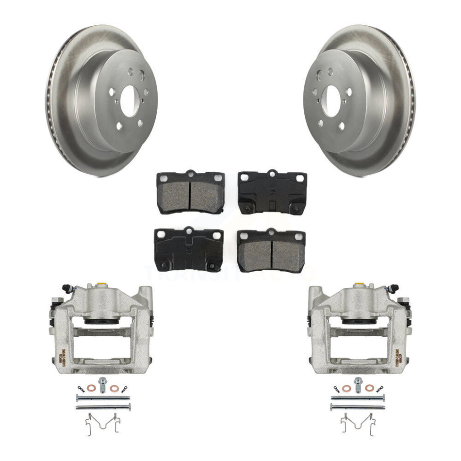 Rear Brake Caliper Coat Rotor & Semi-Metallic Pad Kit For Lexus IS350 GS350 GS450h GS430 KCG-100204S