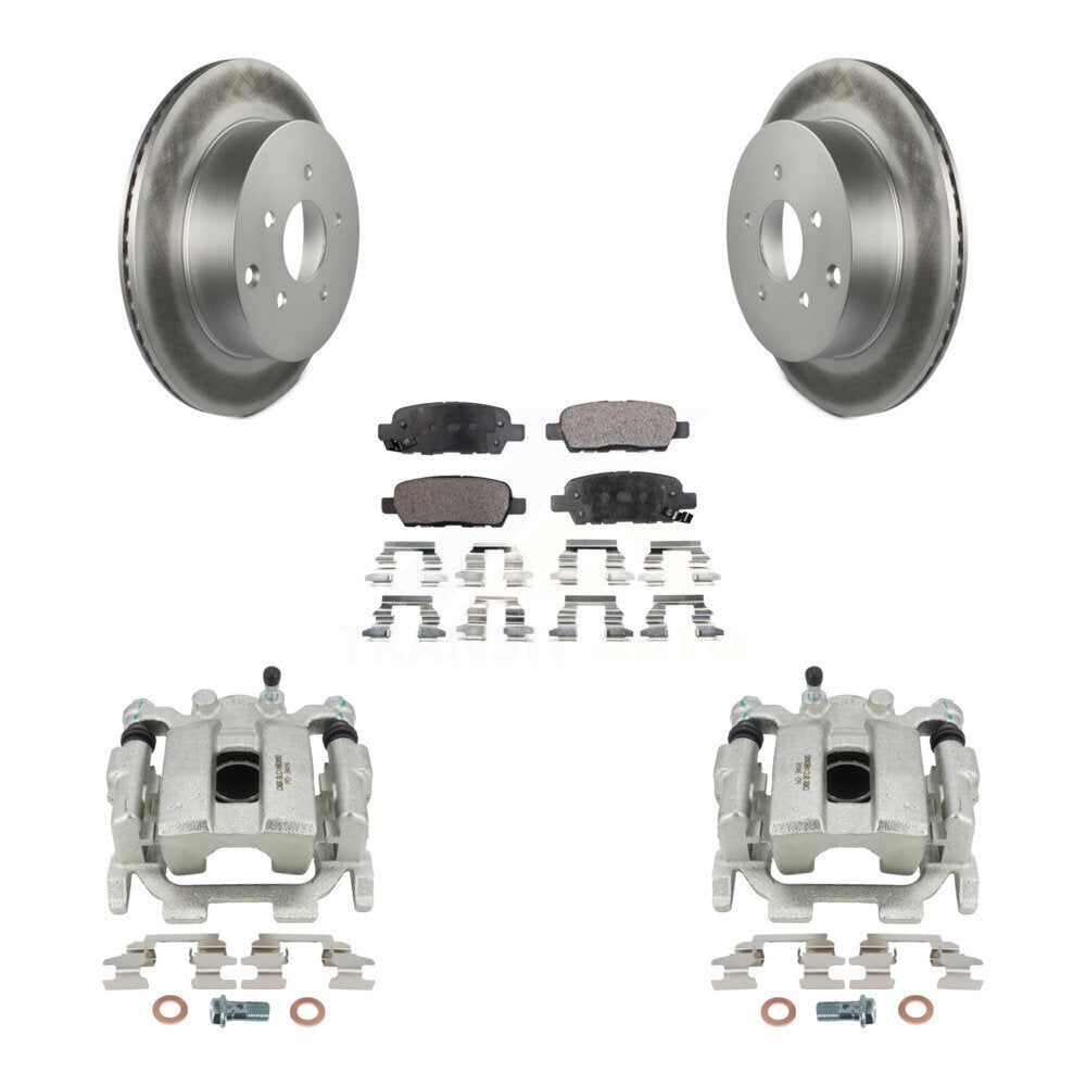 Rear Disc Brake Caliper Coated Rotors And Ceramic Pads Kit For INFINITI FX35 QX70 FX37 KCG-100204T by Transit Auto