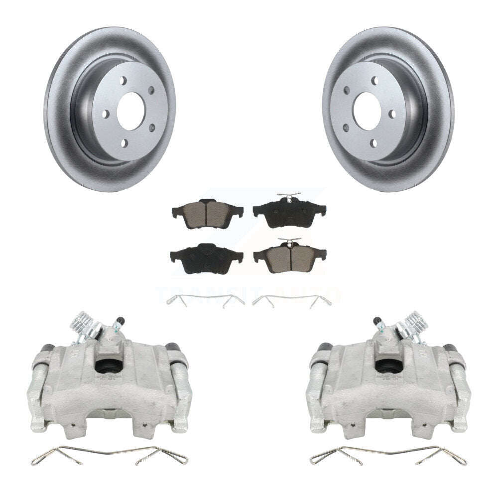 Rear Disc Brake Caliper Coated Rotors And Ceramic Pads Kit For Ford Escape C-Max KCG-100205C