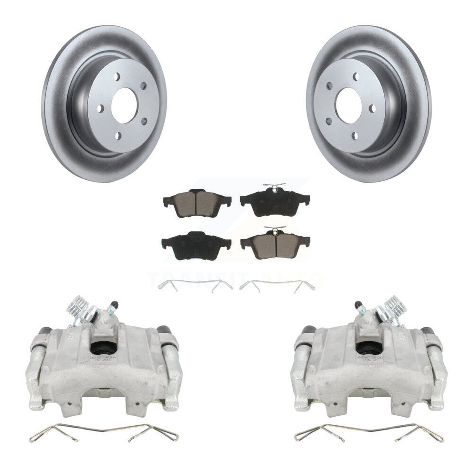 Rear Disc Brake Caliper Coated Rotors And Ceramic Pads Kit For Ford Escape C-Max KCG-100205C