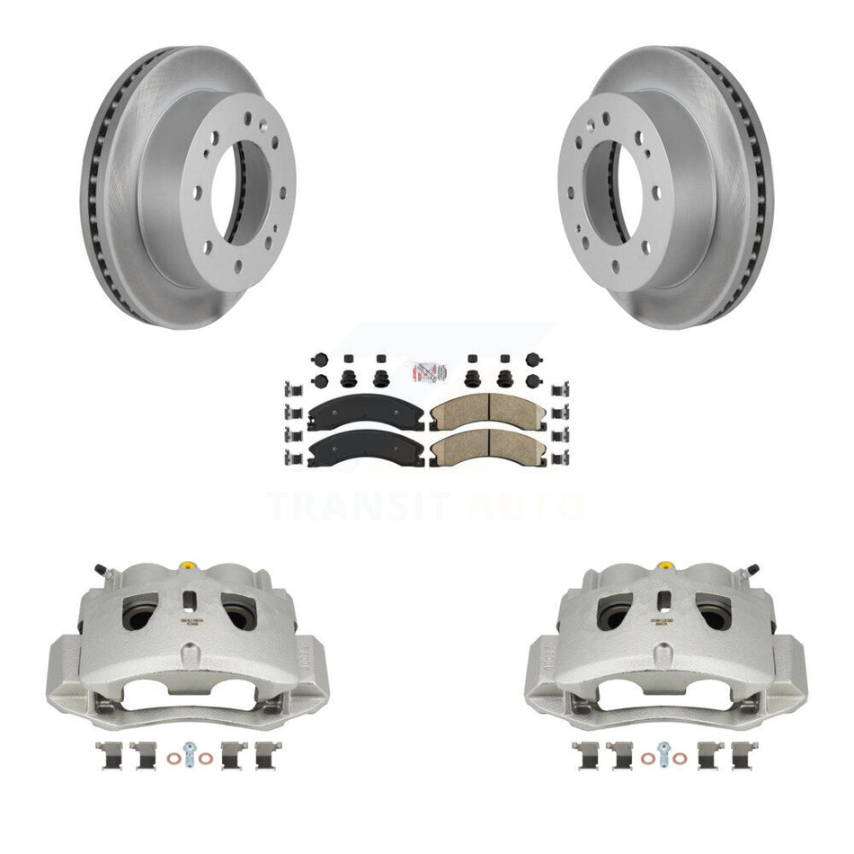 Front Brake Caliper Coat Rotor And Ceramic Pad Kit For GMC Chevrolet Sierra 2500 HD 3500 KCG-100205N