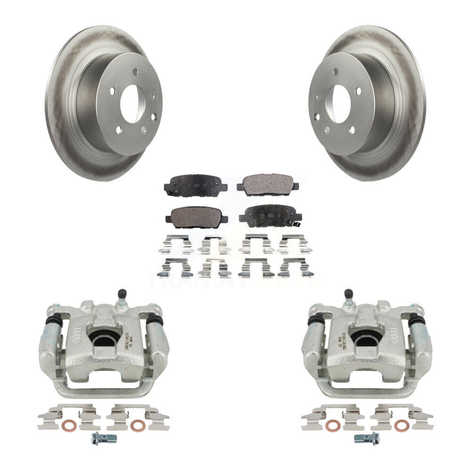 Rear Disc Brake Caliper Coated Rotors And Ceramic Pads Kit For Nissan Altima Maxima KCG-100205T