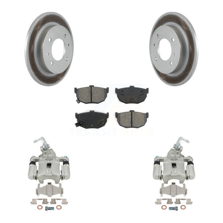 Rear Disc Brake Caliper Coated Rotors And Semi-Metallic Pads Kit For Hyundai Elantra rear brakes KCG-100206S by Transit Auto