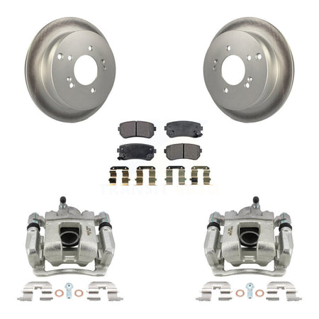 Rear Brake Caliper Coat Rotors Semi-Metallic Pad Kit For 2016 Kia Sportage From 12 10 15 KCG-100208P