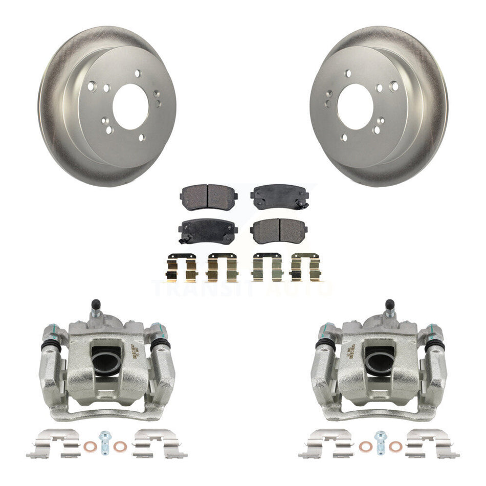 Rear Brake Caliper Coat Rotors Semi-Metallic Pad Kit For 2016 Kia Sportage From 12 10 15 KCG-100208P