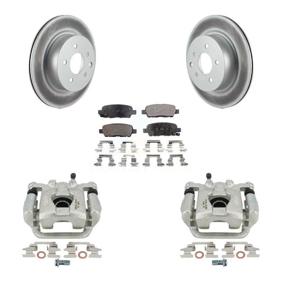 Rear Disc Brake Caliper Coated Rotors And Ceramic Pads Kit For 2019-2022 Nissan Maxima KCG-100210T by Transit Auto