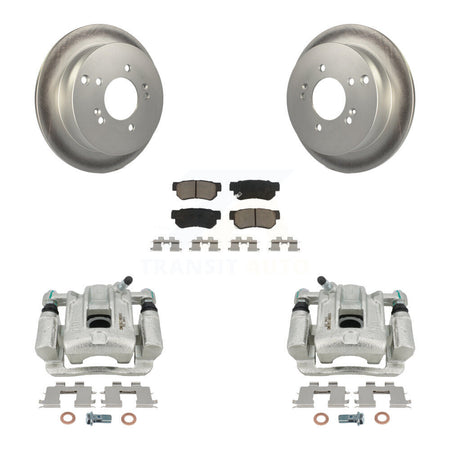 Rear Disc Brake Caliper Coated Rotors And Ceramic Pad Kit For 2001-2006 Hyundai Santa Fe KCG-100211C