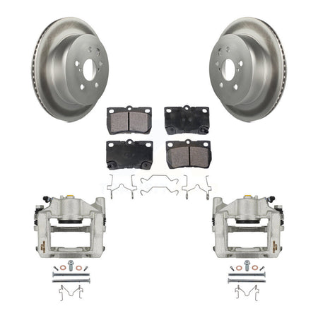 Rear Brake Caliper Coat Rotor & Semi-Metallic Pad Kit For Lexus IS350 GS350 GS450h GS430 KCG-100211P