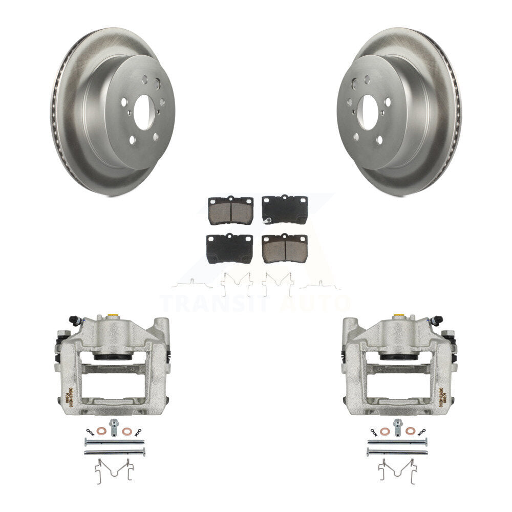 Rear Brake Caliper Coat Rotor & Ceramic Pad Kit For Lexus IS350 GS350 GS450h GS430 GS460 KCG-100212C