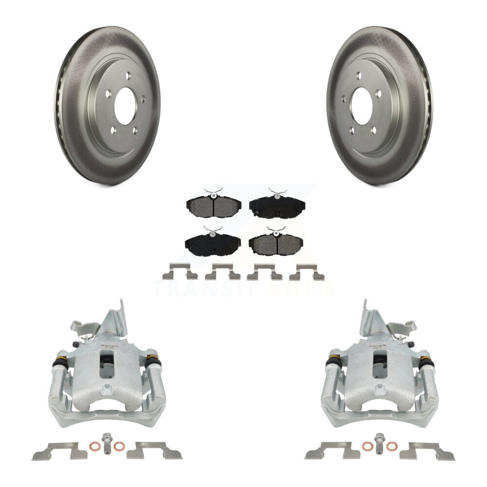 Rear Disc Brake Caliper Coated Rotors And Semi-Metallic Pads Kit For Ford Mustang KCG-100212S