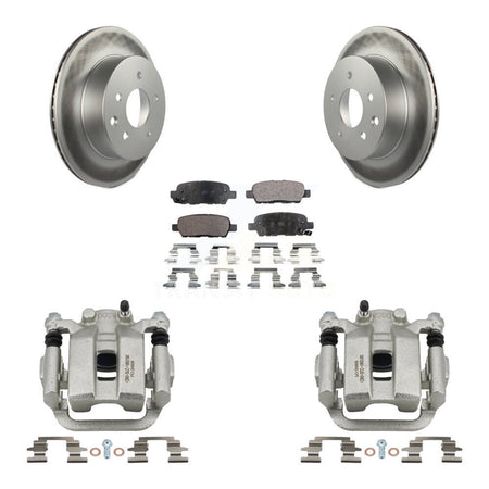 Rear Disc Brake Caliper Coated Rotors And Ceramic Pads Kit For INFINITI G35 KCG-100212T