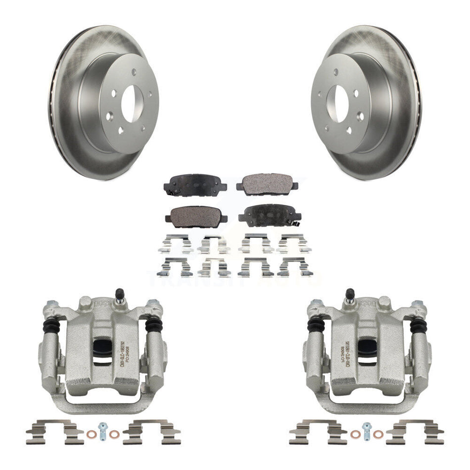 Rear Disc Brake Caliper Coated Rotors And Ceramic Pads Kit For INFINITI G35 KCG-100212T