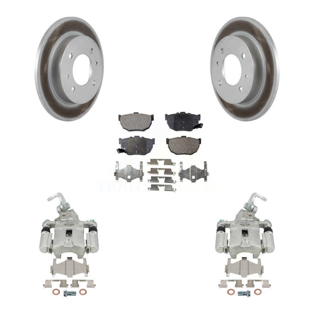 Rear Disc Brake Caliper Coated Rotors And Semi-Metallic Pads Kit For Hyundai Elantra rear brakes KCG-100213P by Transit Auto